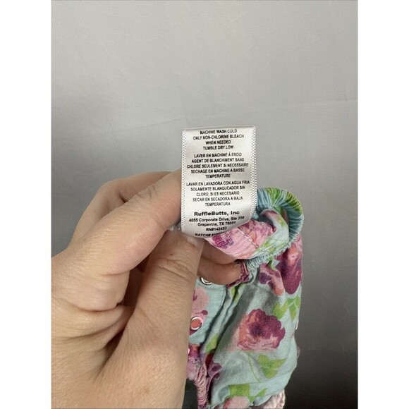 Ruffle Butts Blue Floral Romper Size 6-12 M Preowned - Picture 11 of 11